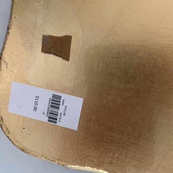 R+D. Lab Sara tray black gold wooden made in Italy hand made modern glam - Picture 7 of 14